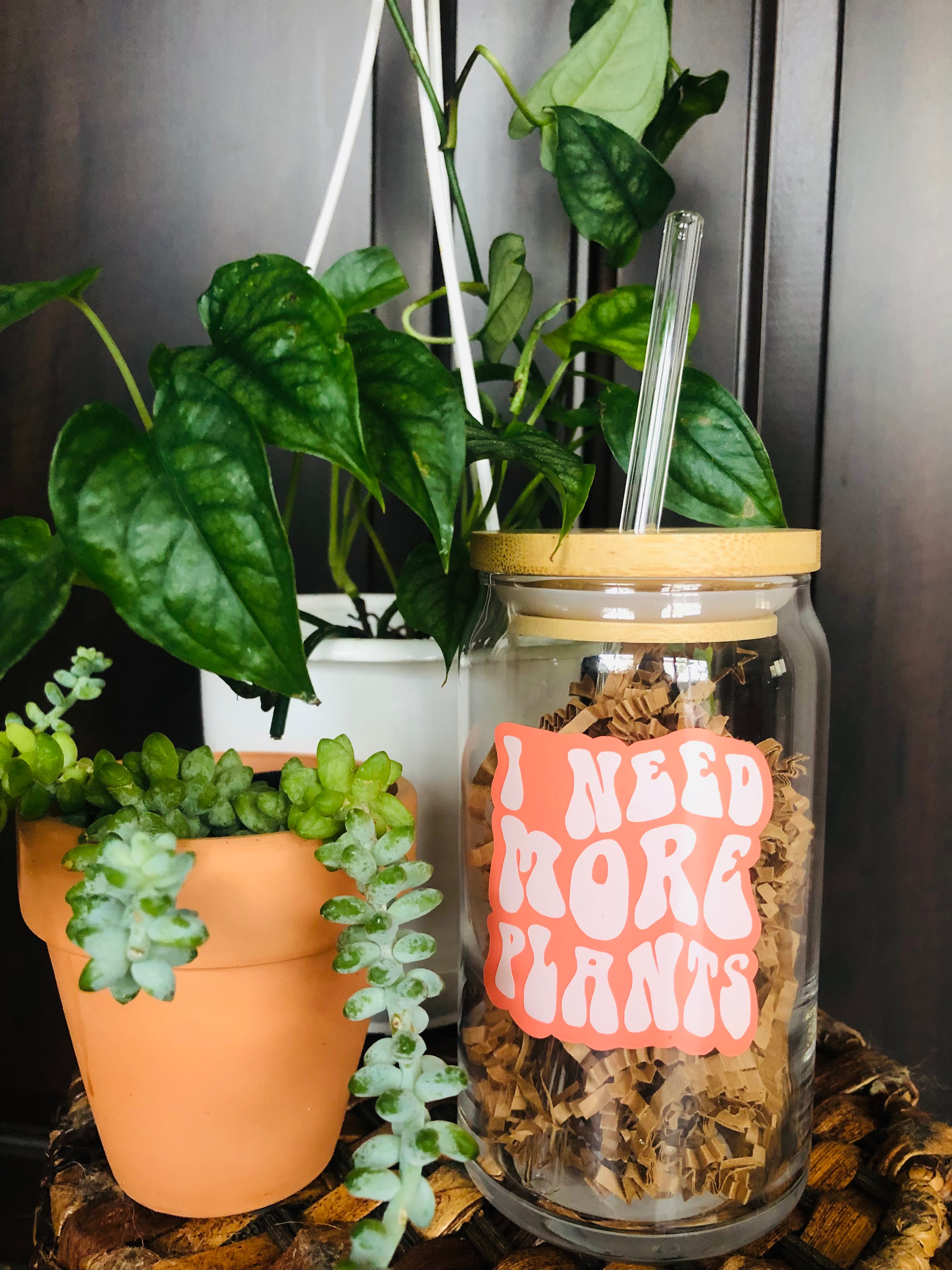 Need More Plants Beer Can Glass